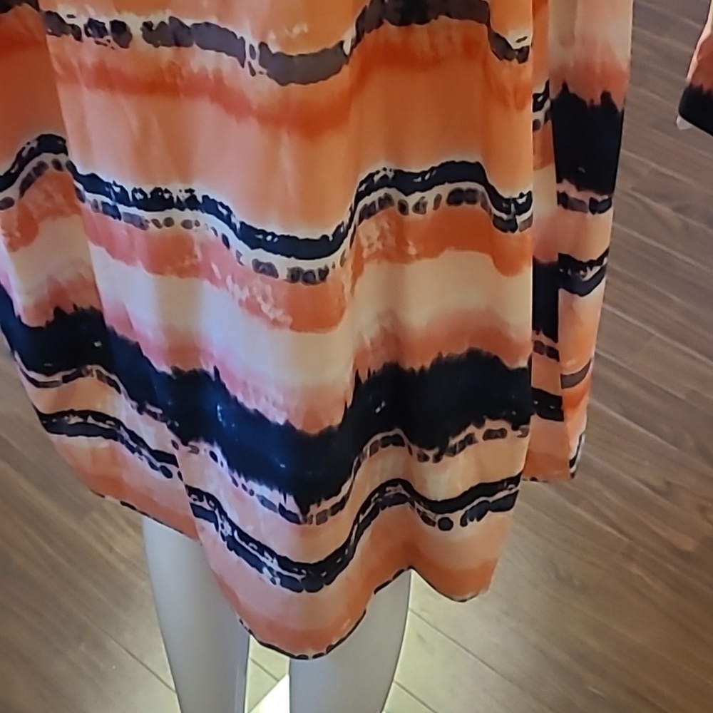 H Halston Printed Trench Coat Jacket Lava Blossom Size XXL - Picture 10 of 15